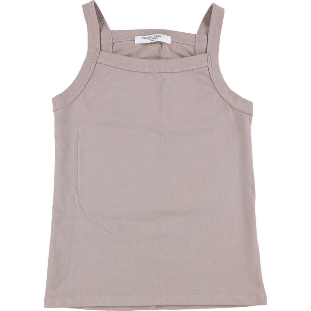 Project Social T Womens Square Neck Tank Top, Brown, M, DM